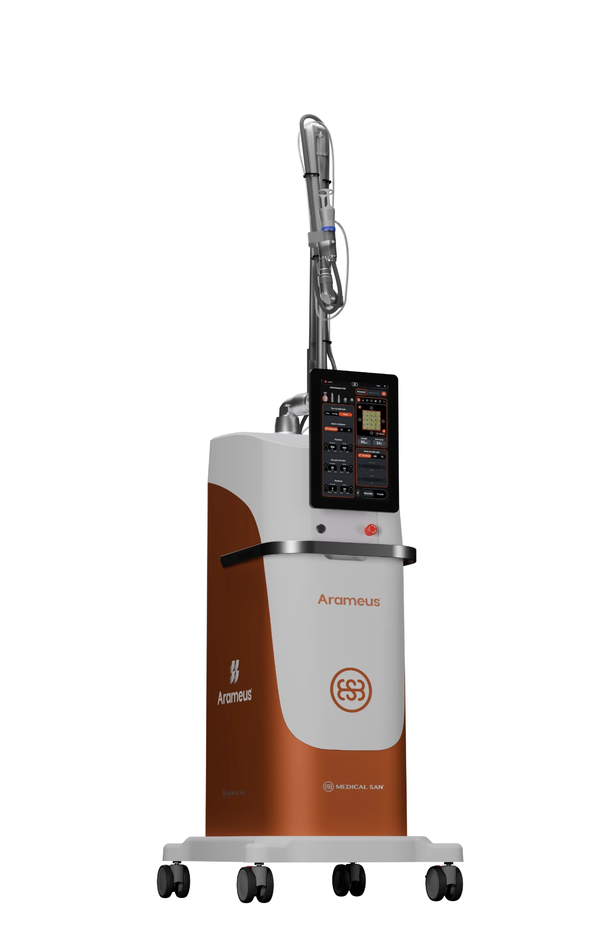 Arameus CO2 - vista lateral com braço articulado